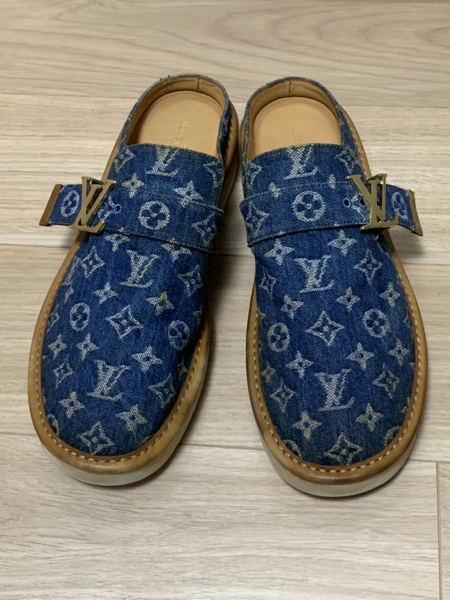 海外輸入】 LOUIS VUITTON デニム モノグラム フラットミュール