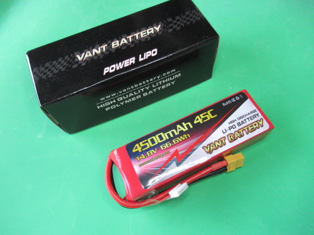 ○ VANTbattery LiPo ４セル14,8V 4500mAh 45Cタイプ 軽量でハイパワー　ラジコン リポ LiPoバッテリー RC充電器_画像4