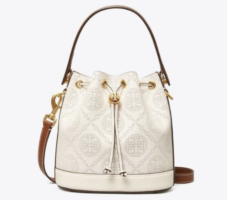 トリーバーチ TORY BURCH MONOGRAM パンチングレザー 巾着袋 ミニ