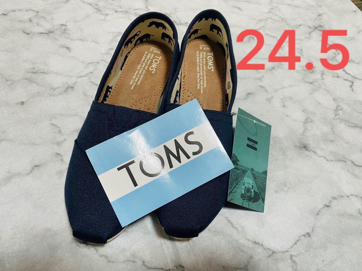 TOMS トムス　エスパドリーユ　24.5 ネイビー