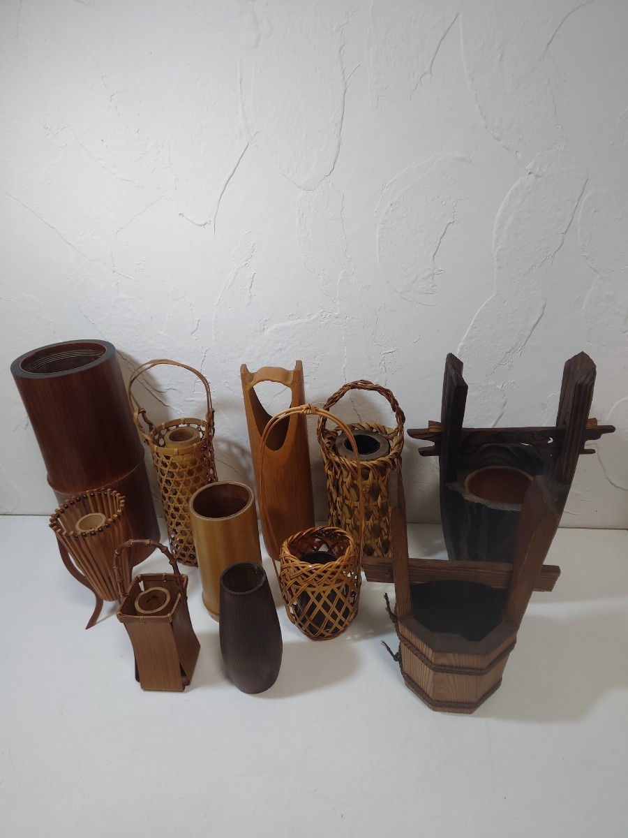 11点】花器 竹 工芸 茶道具 茶道 木製 竹細工 竹工芸|Yahoo 11点】花器 竹 工芸 茶道具 茶道 木製 竹細工 竹工芸|Yahoo