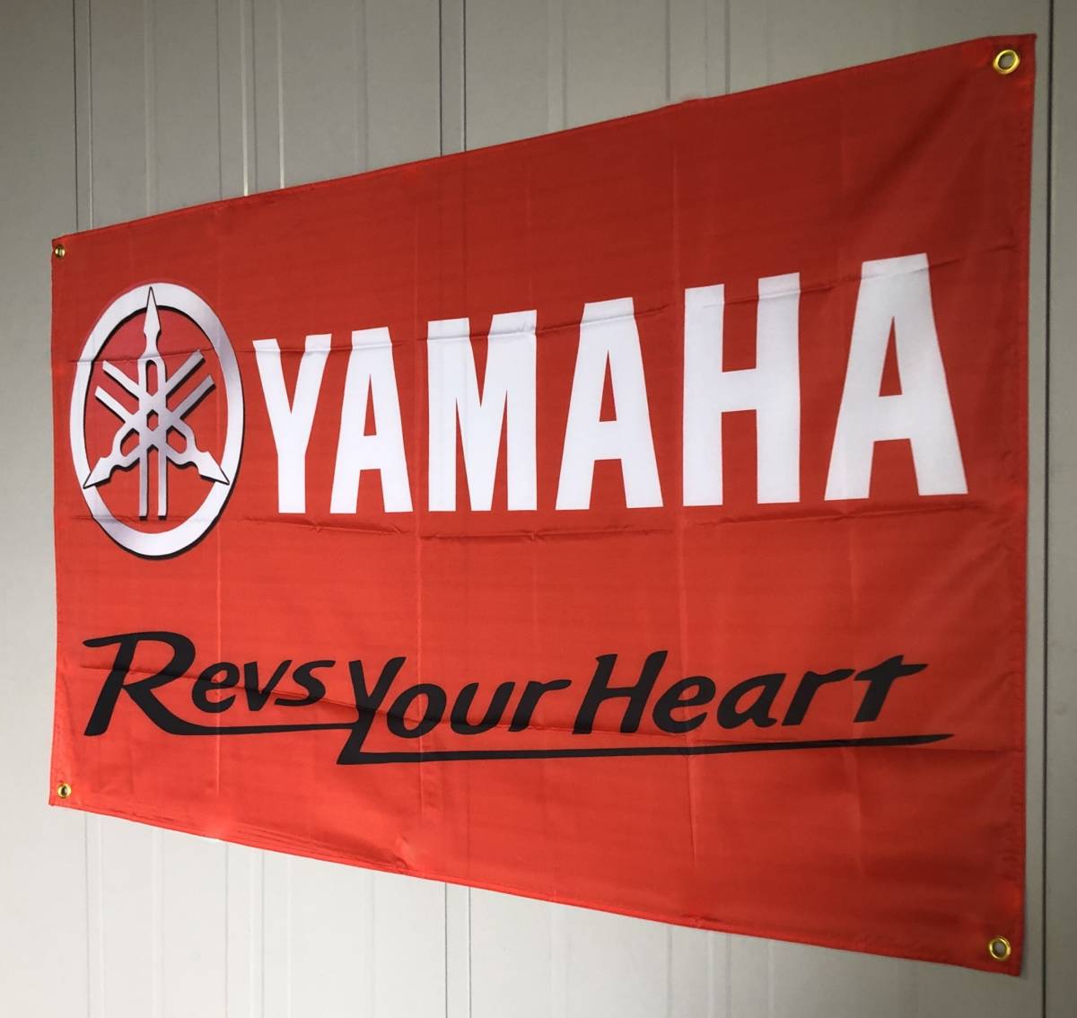 ★ガレージ装飾仕様★ヤマハエンブレムバナー ヤマハフラッグ 旗 ガレージ雑貨 YAMAHA RACING FACTORY ポスター バイク 帽子 ジャケット_画像4