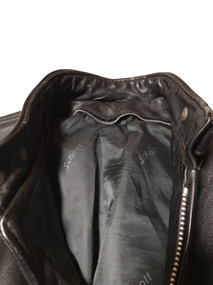  beautiful goods *Schott Schott single rider's jacket leather jacket 641 42 black .. collar USA made 