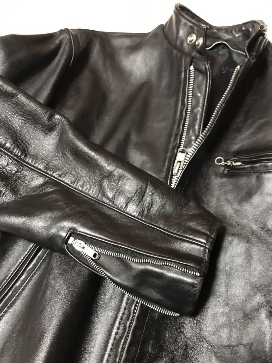  beautiful goods *Schott Schott single rider's jacket leather jacket 641 42 black .. collar USA made 