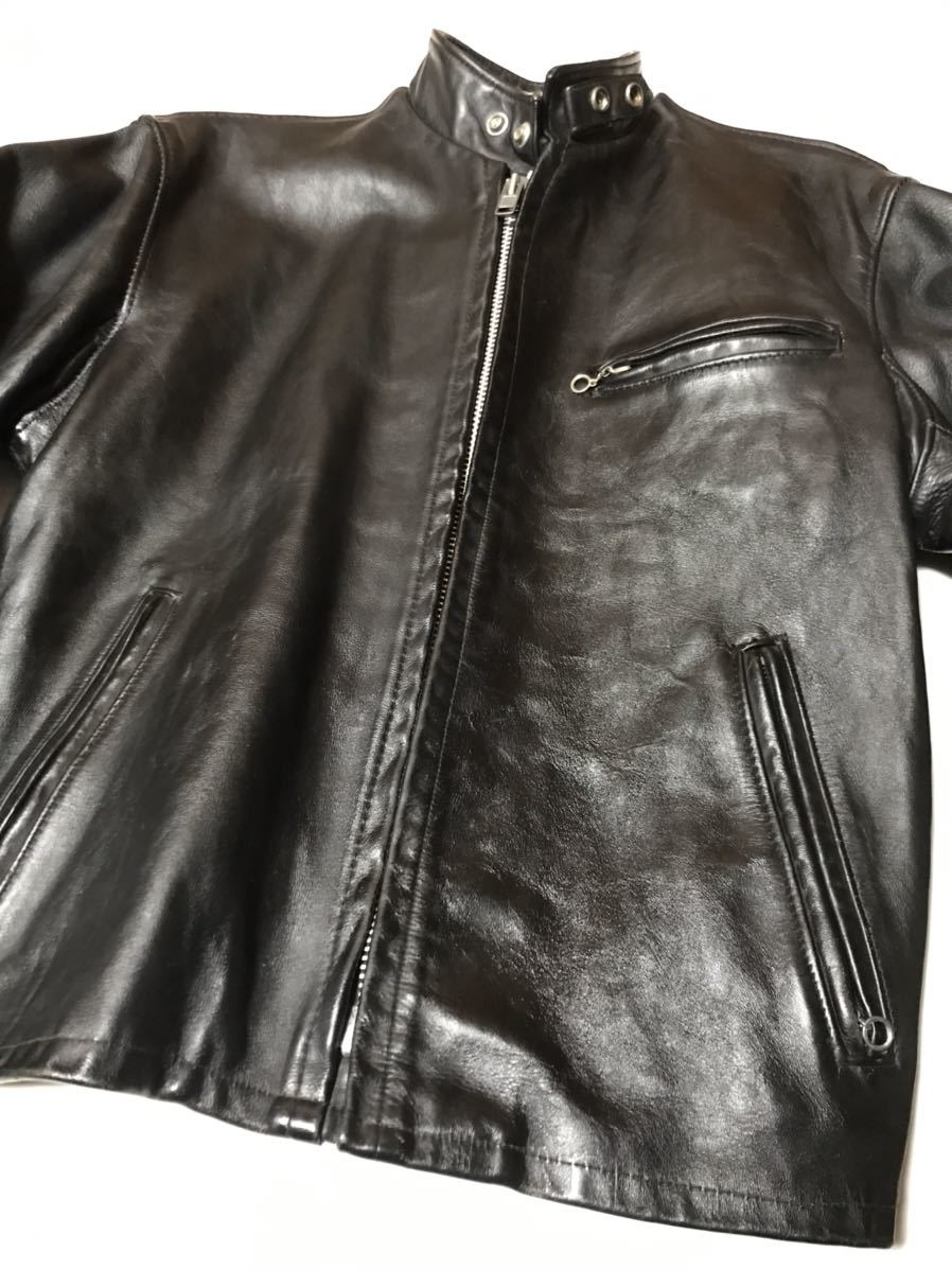  beautiful goods *Schott Schott single rider's jacket leather jacket 641 42 black .. collar USA made 