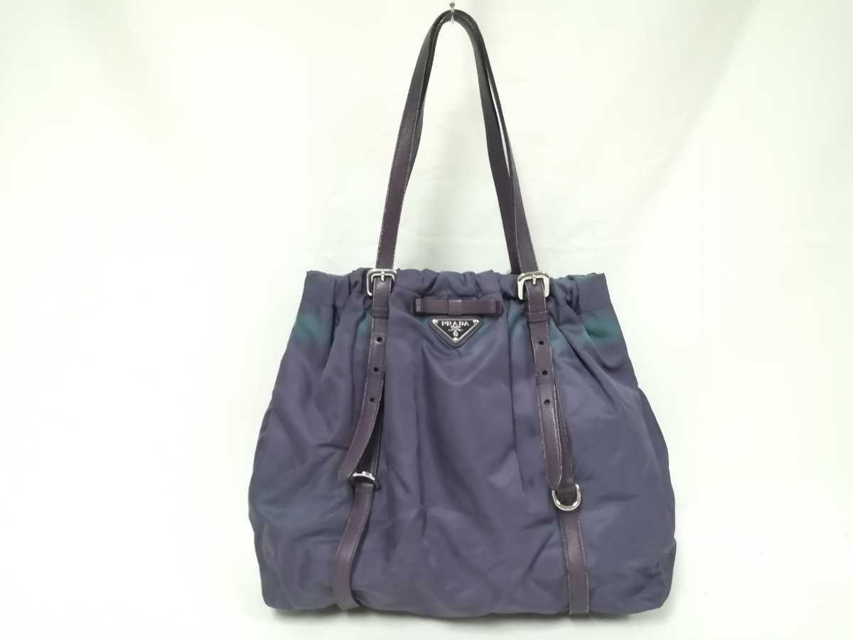 PRADA プラダ ショルダーバッグ 三角ロゴ ナイロン パープル トート