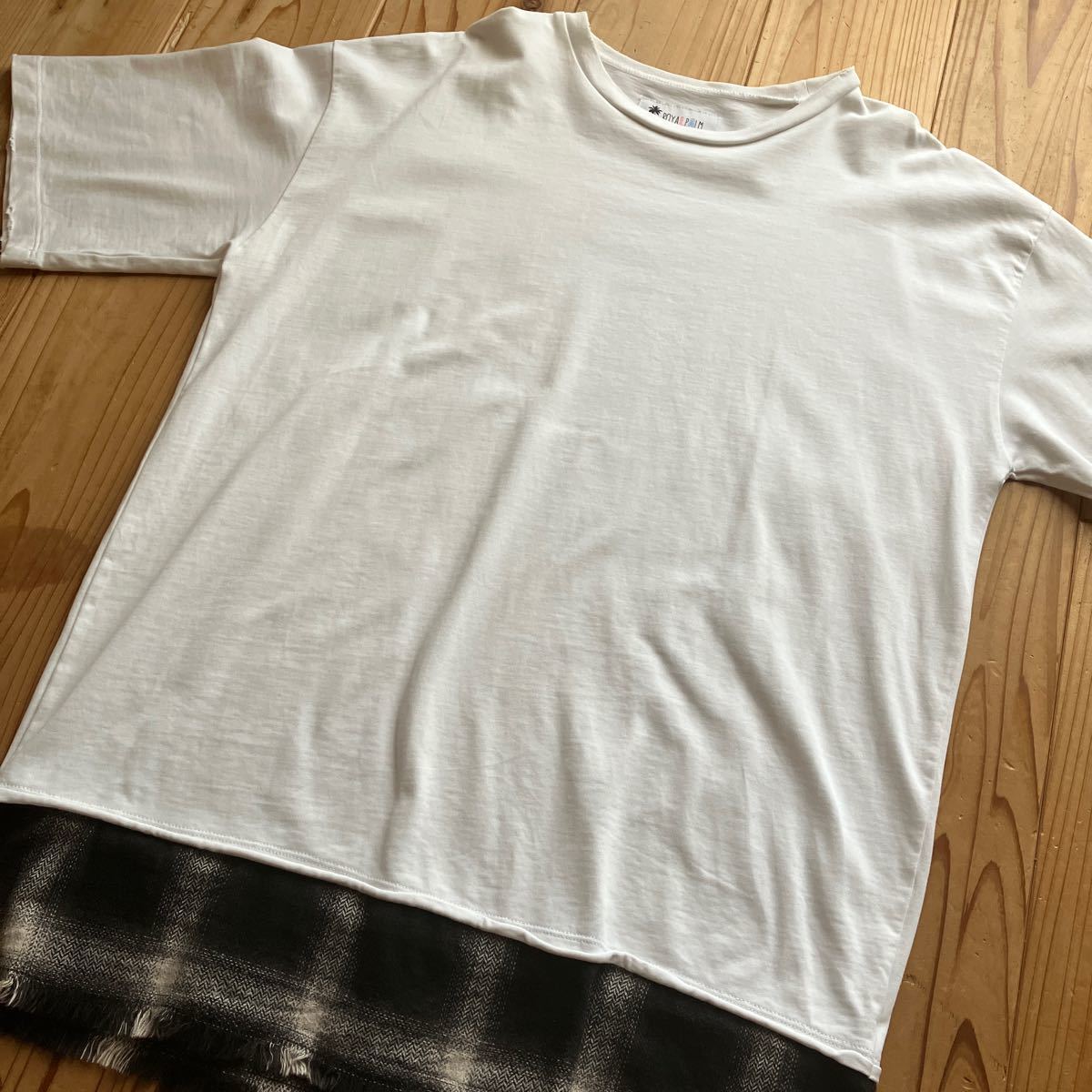 ナノユニバース×ロイヤルパーム　ダメージ加工半袖シャツ