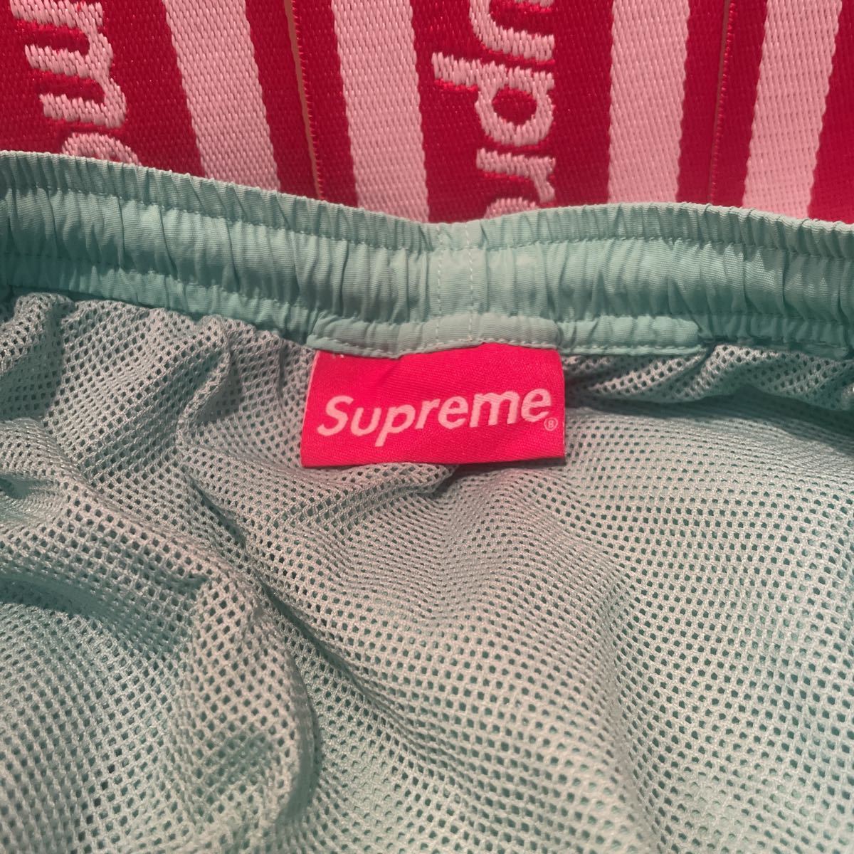 19SS supreme logo applique water short 水着ミント | monsterdog.com.br