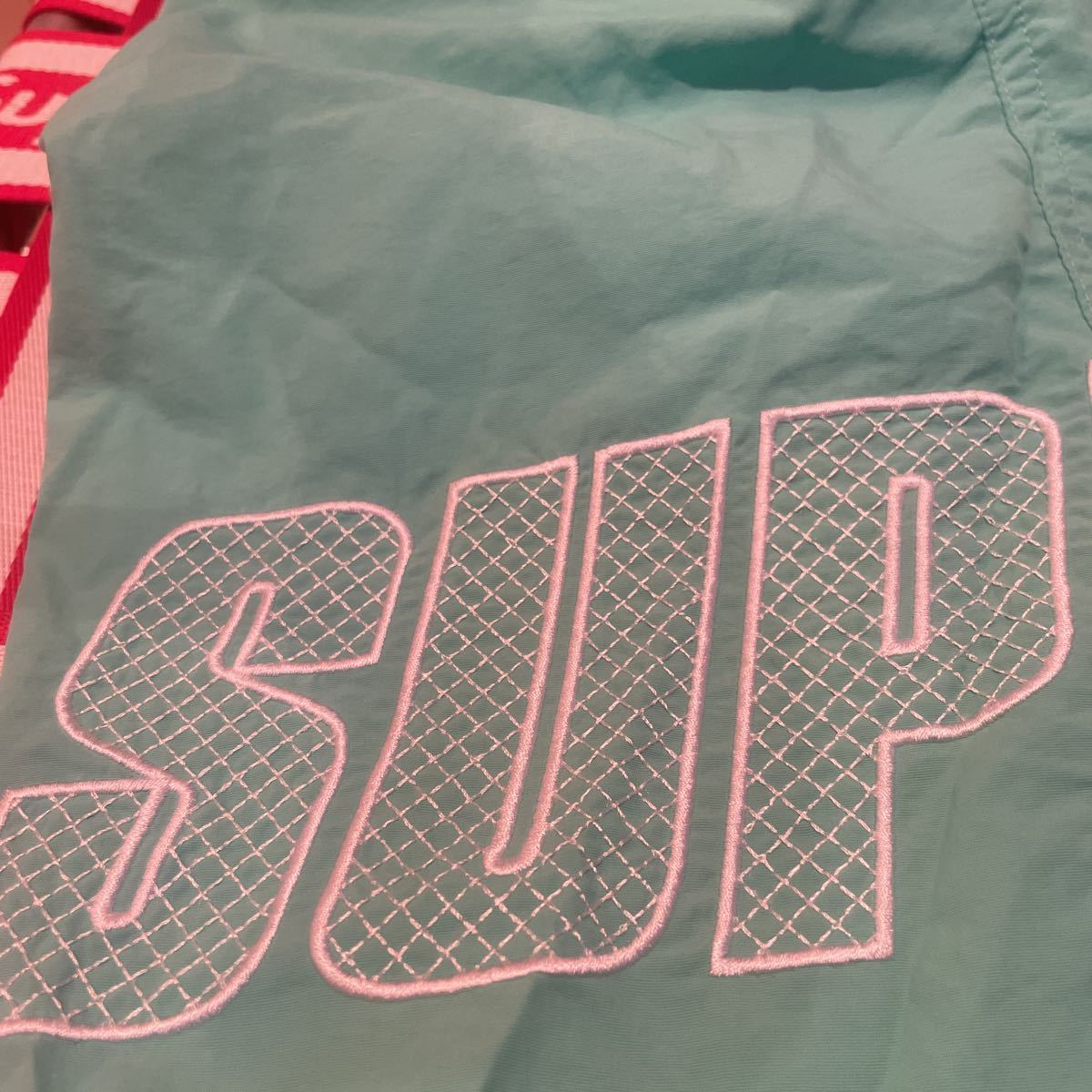 19SS supreme logo applique water short 水着ミント | monsterdog.com.br