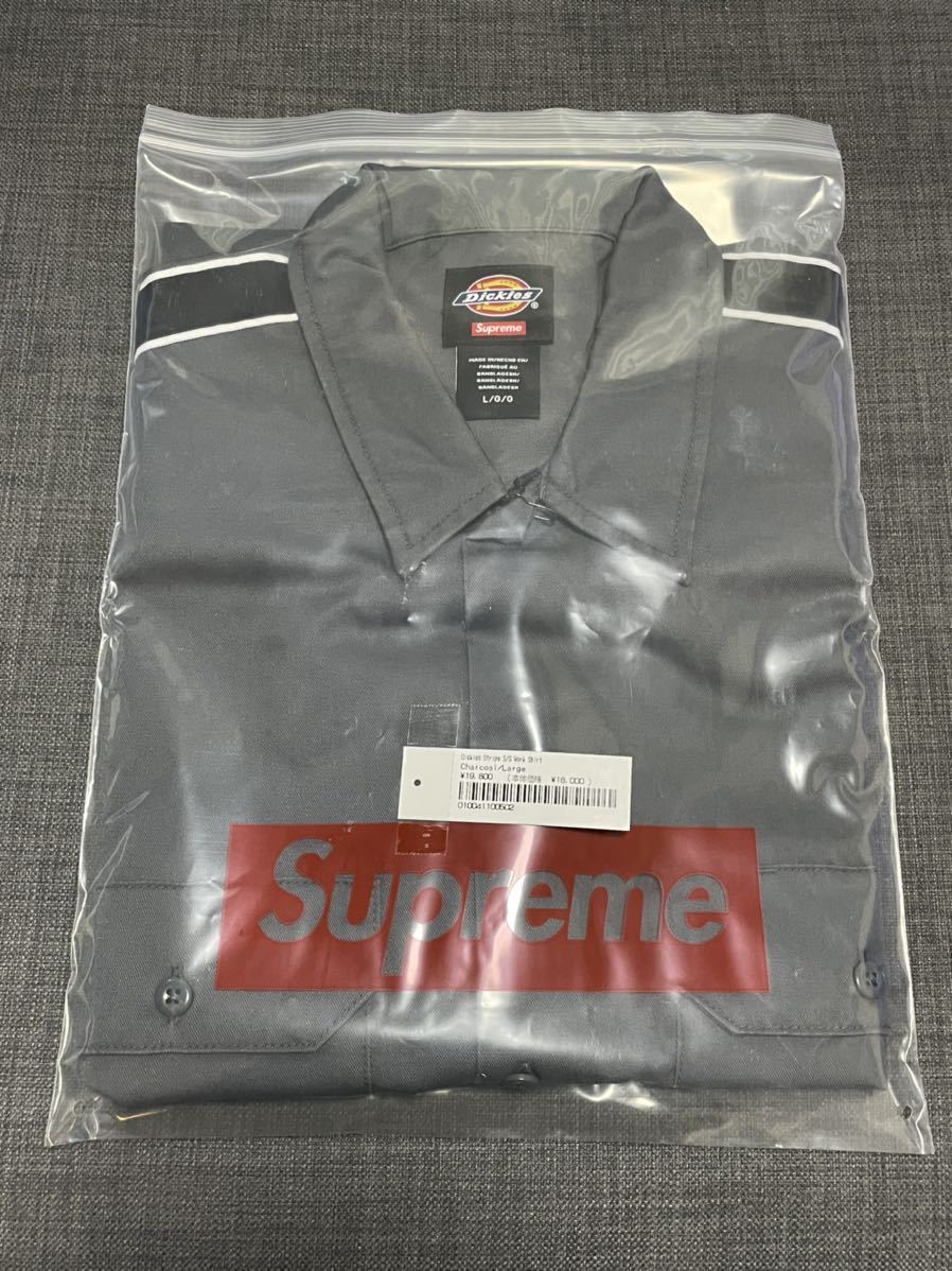 Supreme × DICKIES ストライプワークシャツ L ワークシャツ www