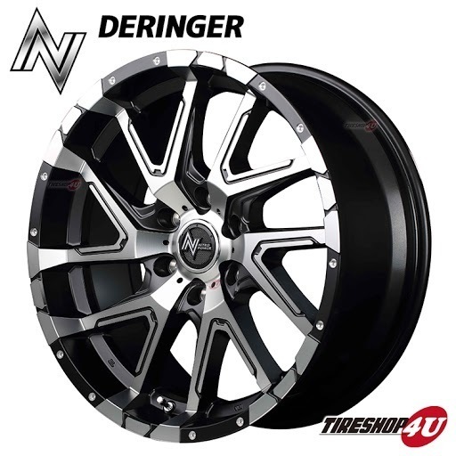 4本セット ナイトロパワー DERINGER 20X8.5J 6/139.7 +20 ブラックポリッシュ おすすめ輸入タイヤ MOZZO 265/50R20 プラド ハイラックス_画像1