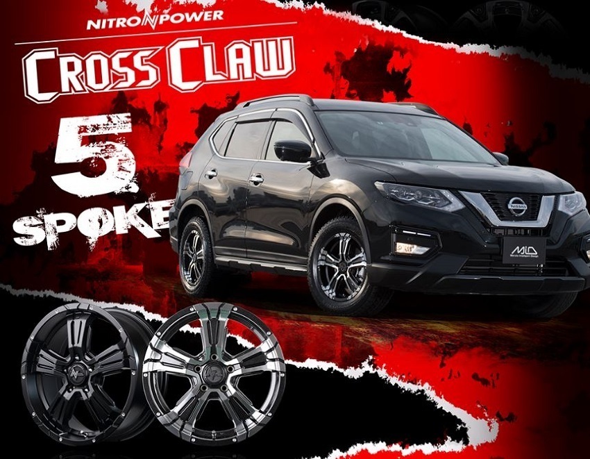 ブラックメタリック 4本セット NITROPOWER CROSSCLAW ナイトロパワー 16X7.0J 5/114.3 MUDSTAR radial M/T 225/70R16 マッドスター MT RAV4_画像4