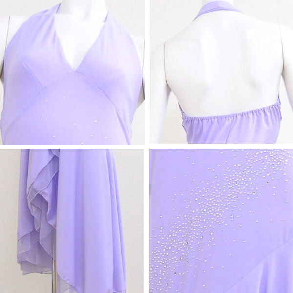  new goods free shipping lavender long dress M studs holiday /4/27-5/6