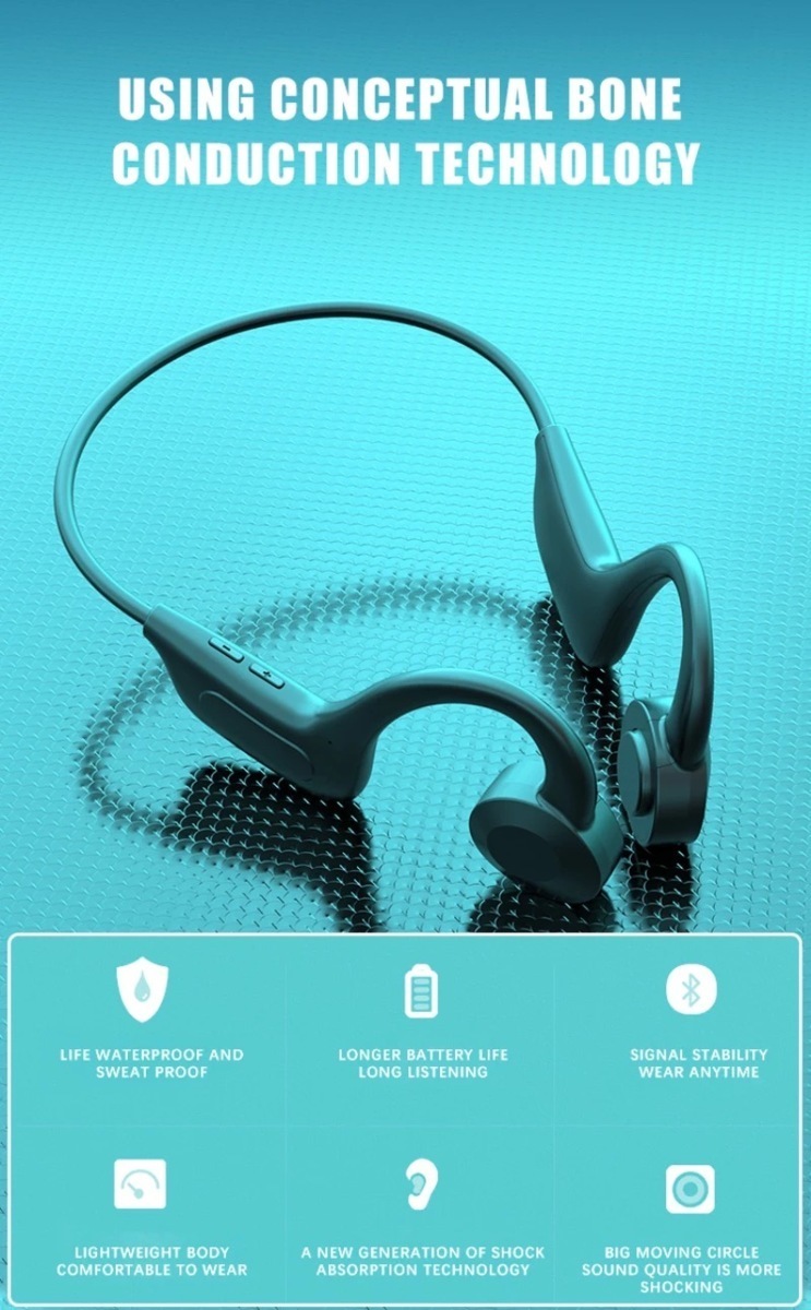 ★2021最新型★1円～！新品 最新版 ワイヤレスイヤホン オープンイヤー 骨伝導 タイプ Bluetooth 5.1 ヘッドホン スポーツ _画像4