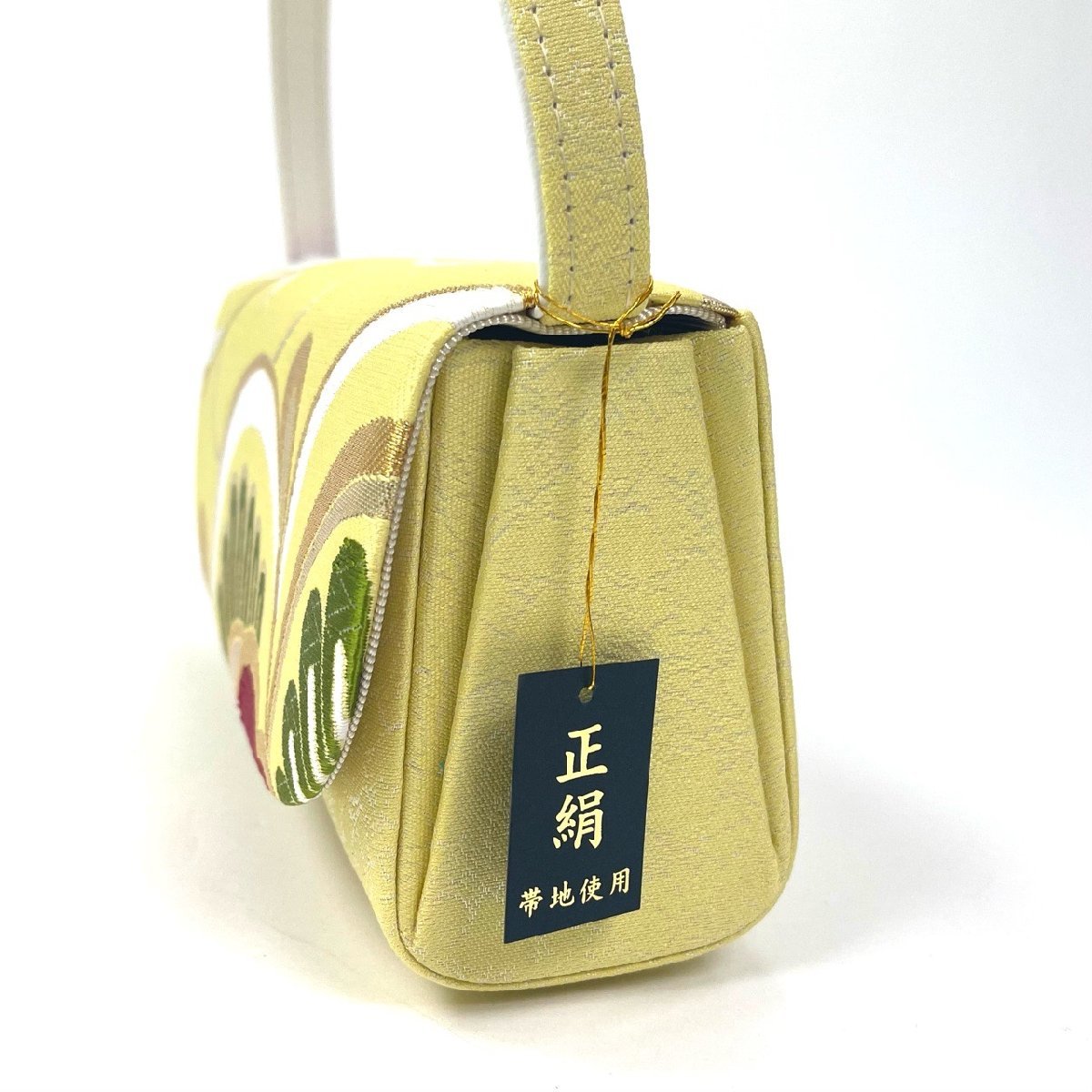  кимоно .. новый товар кимоно с длинными рукавами для высококлассный zori сумка комплект натуральный шелк obi земля желтый цвет Gold фиолетовый пастель толщина низ hakama церемония окончания .. формальный M L не использовался прекрасный товар 