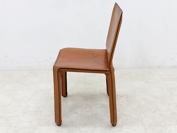 P1617【cassina/カッシーナ】412 CAB/キャブ アームレスチェア/本革