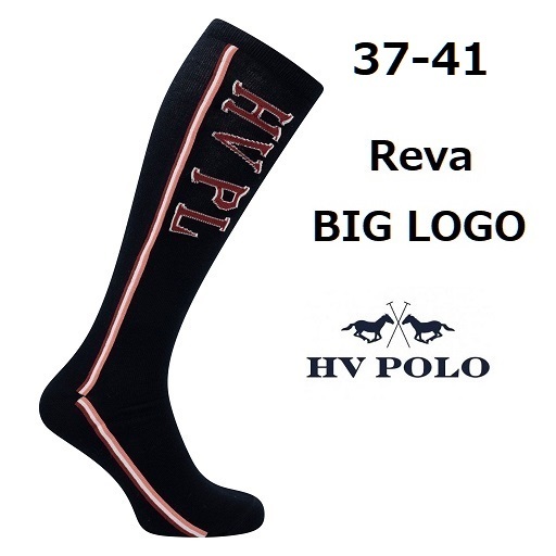 HV POLO　REVA　ビッグロゴ　ネイビー　ライディングソックス　乗馬靴下　乗馬　馬術_画像1