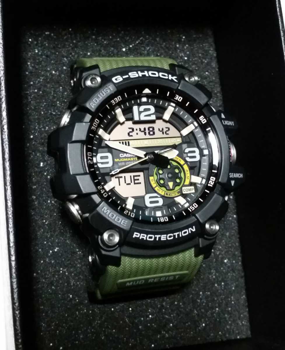 即決 美品 G-SHOCK【MUDMASTER】マッドマスター GG-1000-1A3JF グリーン 電池(本物の証しSR927SW二個)交換済&新品替えベルト付き
