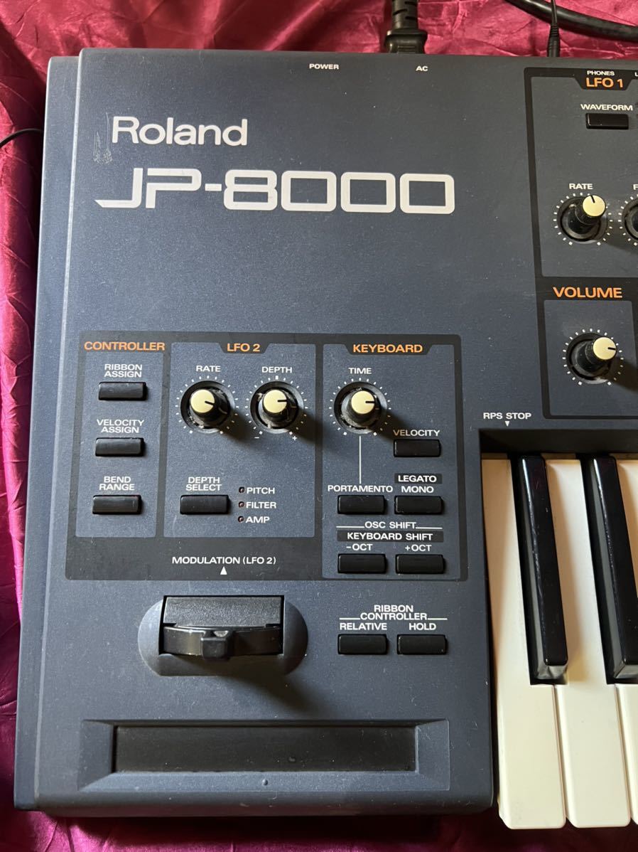 Roland ローランド JP-8000 シンセサイザー希少 美品 アダプター付アナログシンセサイザー