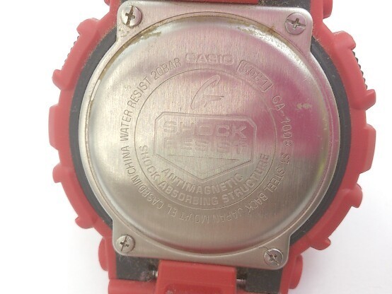 CASIO カシオ　 腕時計 G-SHOCK クォーツ　デジタル　GA-100B　動作未確認 レッド メンズ 1205000012797_画像3