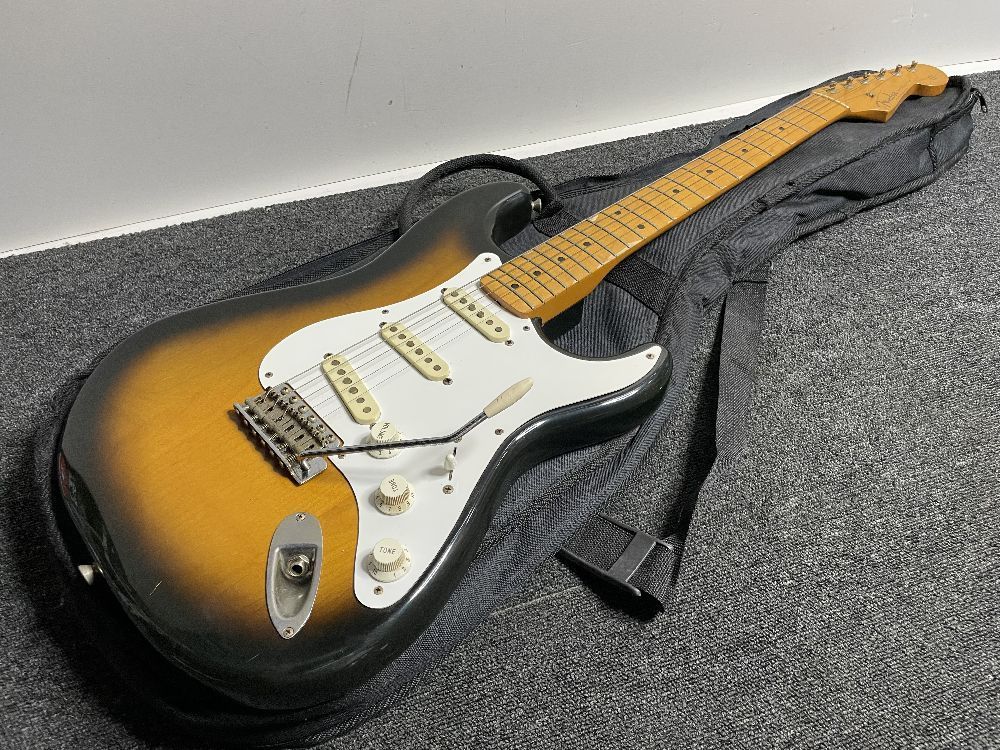 303●〇 Fender japan ストラトキャスター Nシリアル 日本製 スパロゴ / フェンダー フジゲン製 エレキギター 〇●_画像1