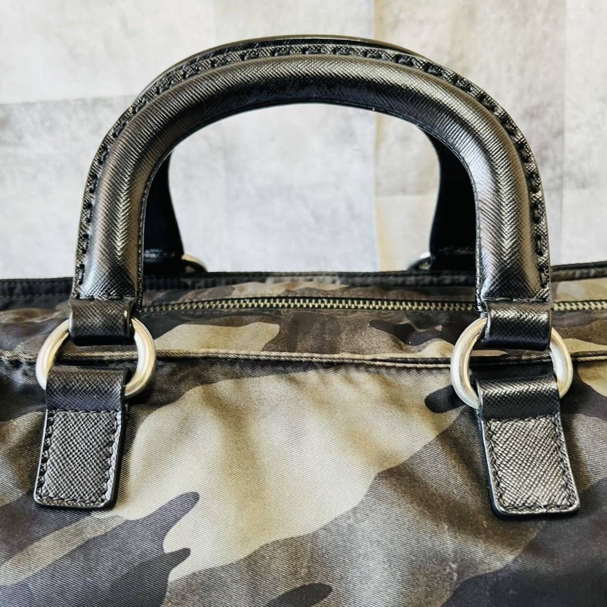 1円《超稀少・極美品》PRADA プラダ 迷彩 カモフラ 龍 ドラゴン 2way