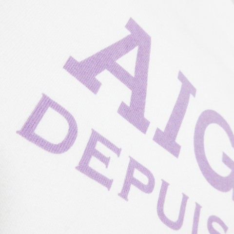 エーグル AIGLE Tシャツ カットソー ラウンドネック 半袖 ロゴ M 白 ホワイト 220527AO5Aの画像6
