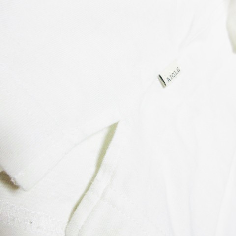 エーグル AIGLE Tシャツ カットソー ラウンドネック 半袖 ロゴ M 白 ホワイト 220527AO5Aの画像7