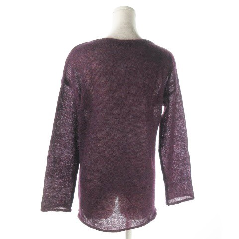  united * color z*ob* Benetton knitted sweater boat neck long sleeve moheya.S purple purple 220531AO3A