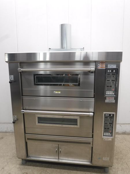 C2133* Fuji Mac *2 step deck oven NG22T-PPA city gas /100V 1350×1055×1600 [1. month with guarantee ] Tochigi Utsunomiya used kitchen equipment 