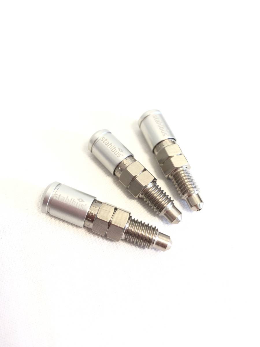 STAHLBUSワンウェイバルブ内臓ブリーダーボルト M8x1,25x16mm,M7x1,0x16mm (3個セット・ダストキャップ付）ホンダCBR 1000 R,VFR 800 F等用