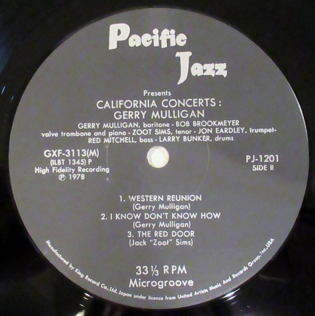 レコード 〈LP〉ジェリー・マリガン（GERRY MULLIGAN）CALIFORNIA CONCERTS_画像6