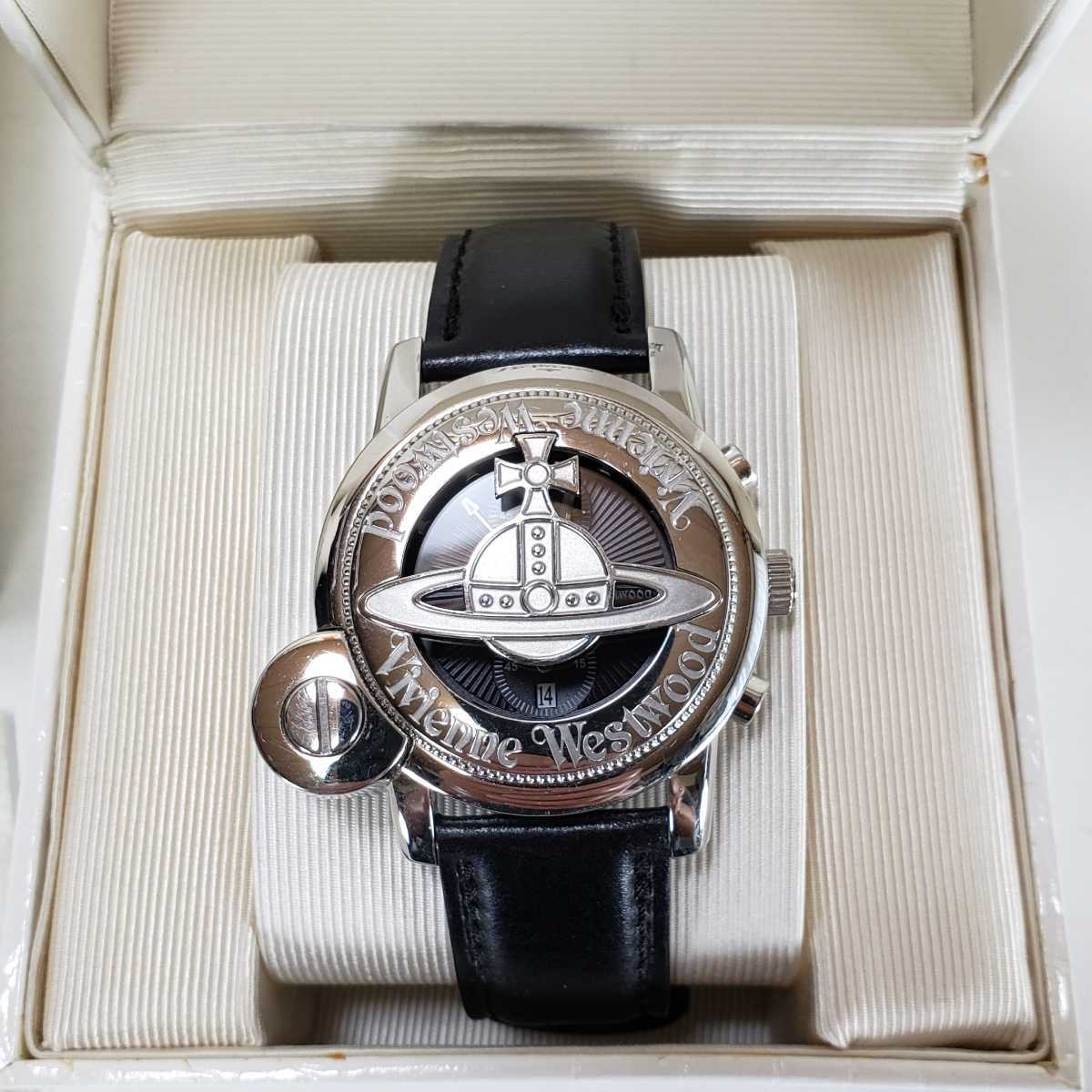 廃盤◆美品 Vivienne Westwood MAN ヴィヴィアンウエストウッドマン 腕時計 VW-2063-34 CAGE クロノグラフ クオーツ  レザーベルト メンズ