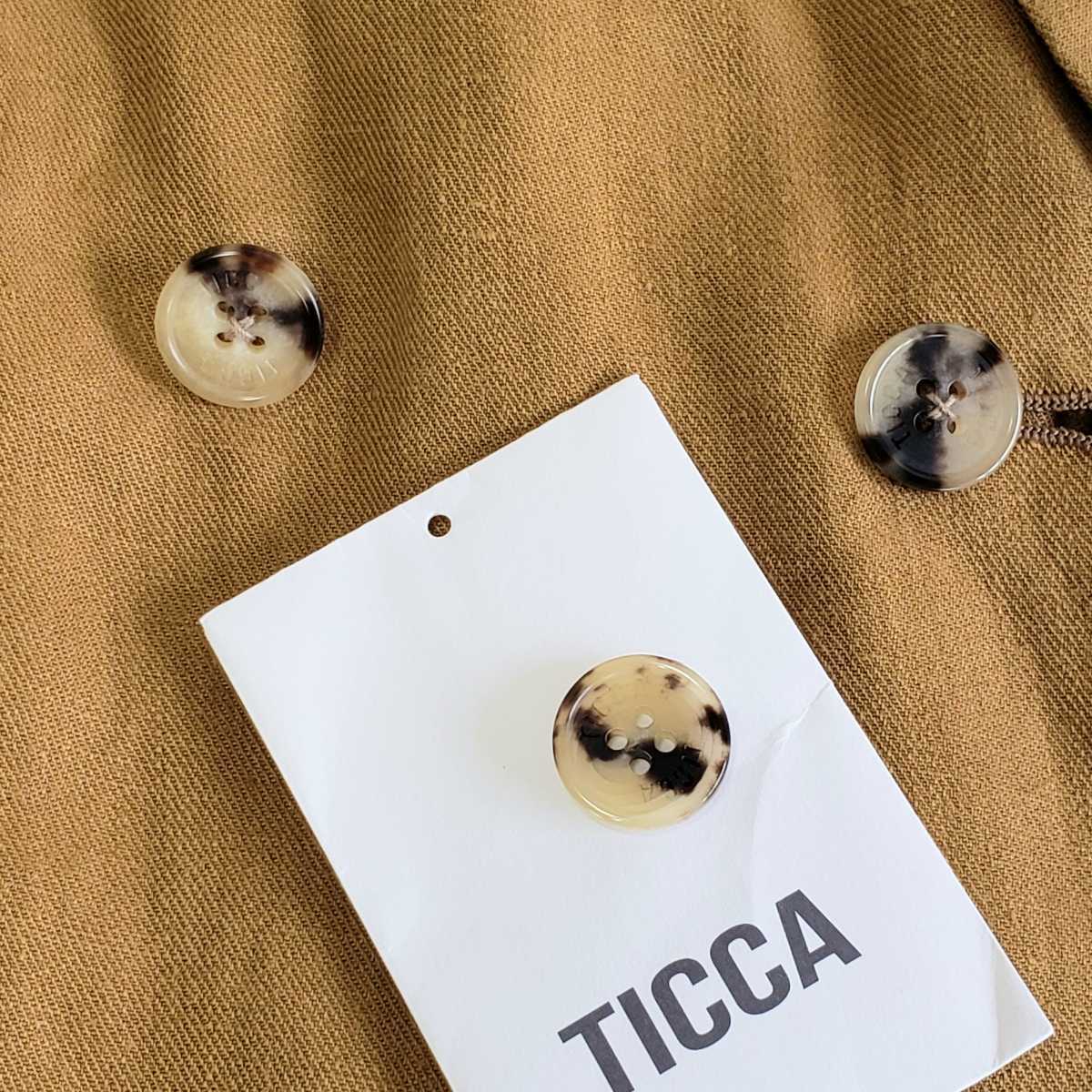 美品◆TICCA ティッカ 19SS リネンダブルブレスト ソフトジャケット/リネンジャケット/麻100％（1）キャメル系_画像9