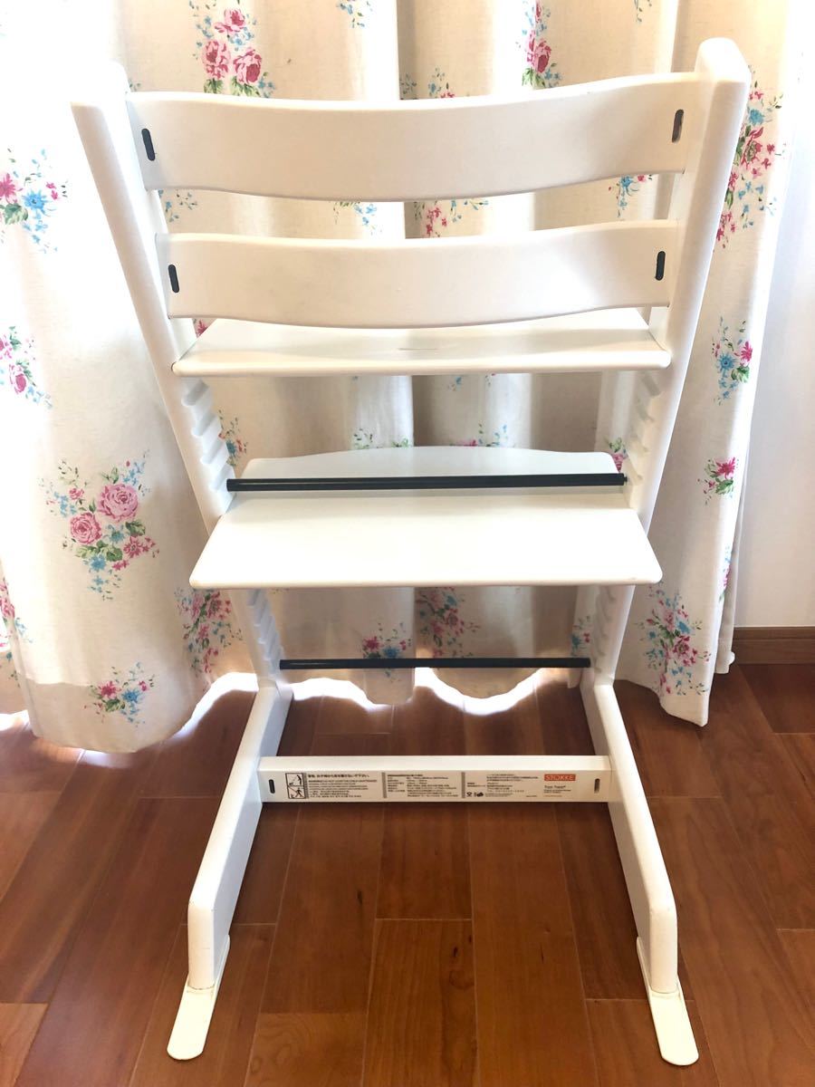 美品STOKKE トリップトラップ ベビーチェアホワイトシリアルナンバー6