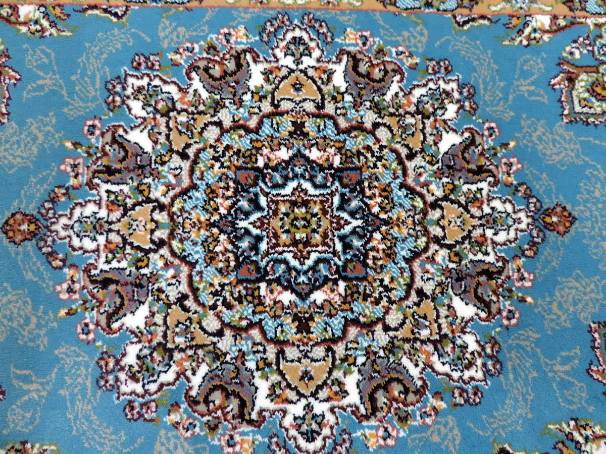 100万ノット/豪華な色柄ペルシャ柄絨毯 玄関マット カーペット ラグ 高密度 ウィルトン 織り ペルシャ絨毯の本場 イラン産 ＋滑り止め g32_画像4