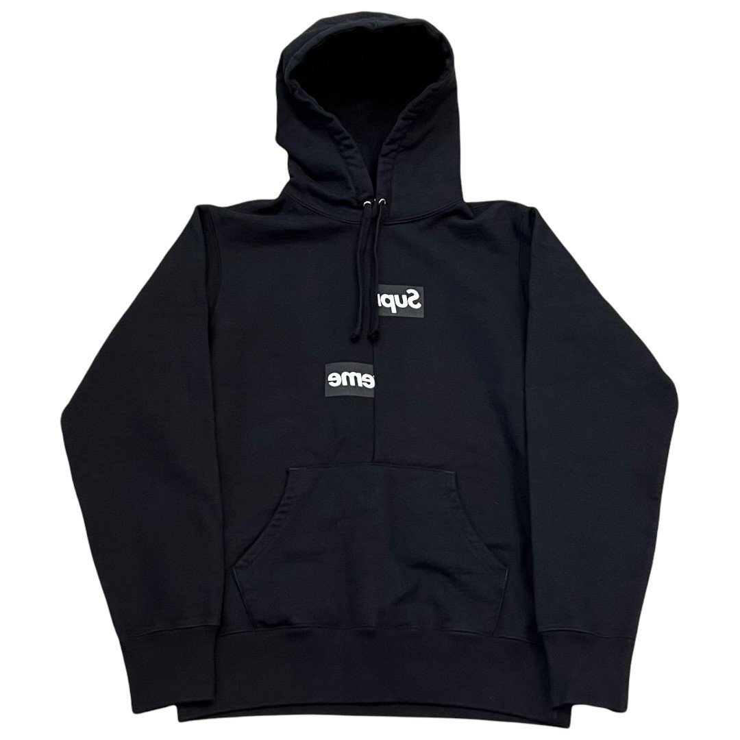 シュプリーム コムデギャルソンシャツ SUPREME × COMME des GARCONS SHIRTS Split Box Logo Hooded Sweatshirt パーカー ブラック S /N /X
