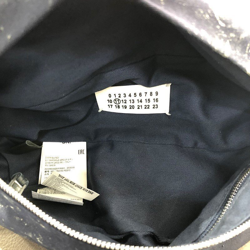 メゾンマルジェラ Maison Margiela 20SS CROSS BODY POUCH DYED ボディー バッグ ネイビー F ウエスト UT4412 /X_画像8