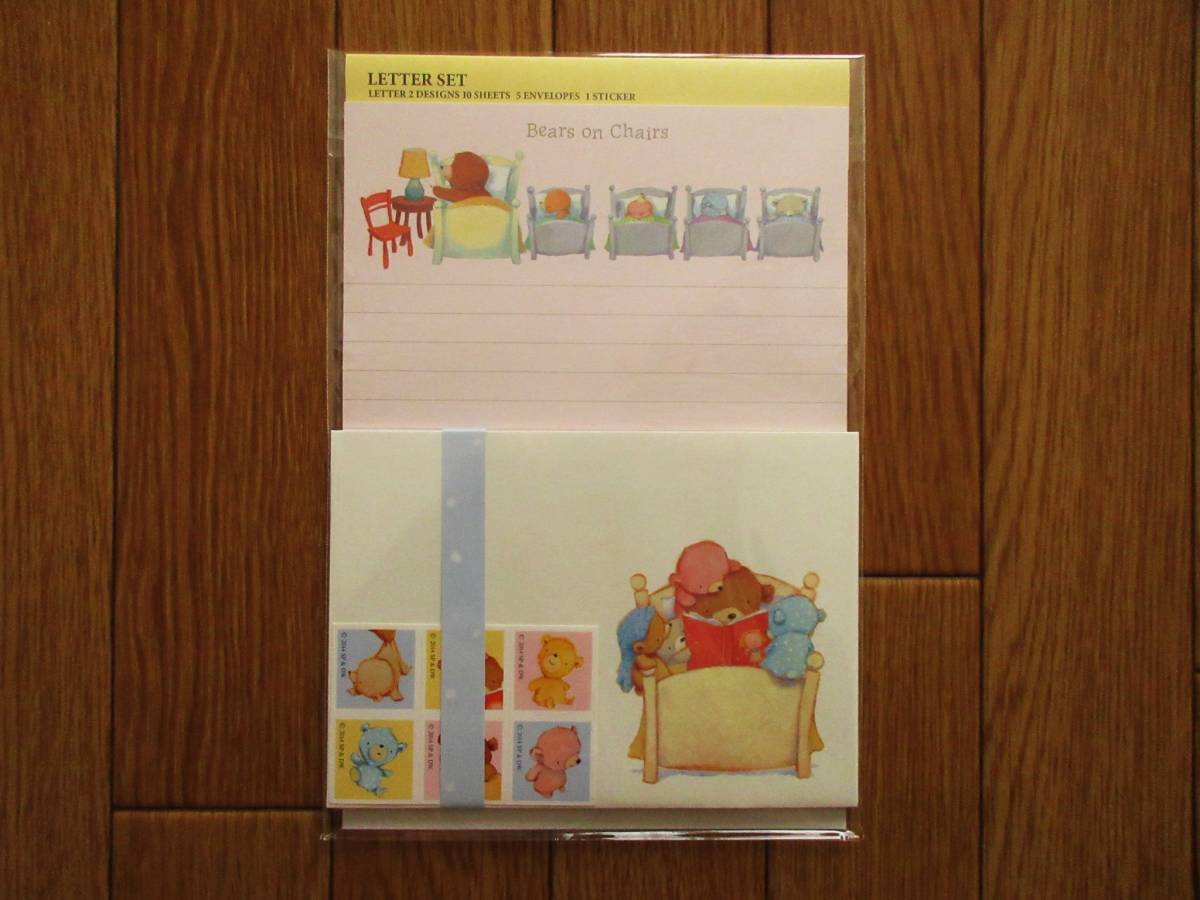  книга с картинками *...... Chan письмо комплект медведь ..Bears on Chairs бумага для писем конверт наклейка 