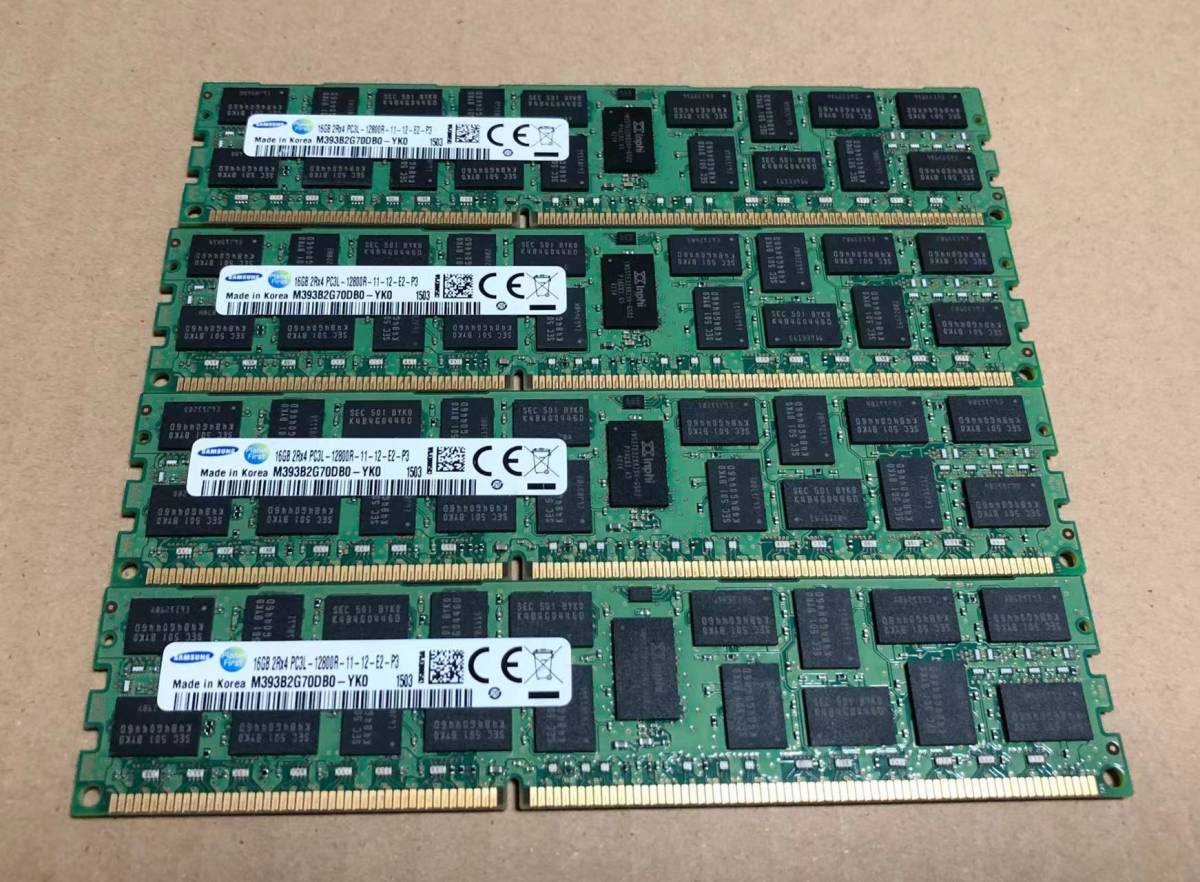 最愛 PC3L-12800R/DDR3L-1600 - 4枚セット Samsung ECC 動作品 x4