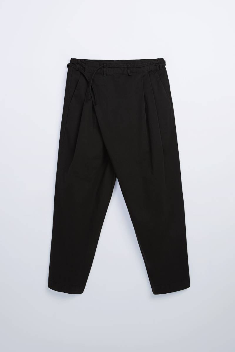 ★新品 ZARA BAGGY WRAP-STYLE TROUSERS ザラ バギーラップ トラウザー パンツ ワイド イージー ブラック メンズ★_画像3