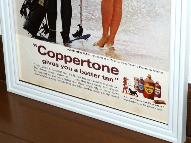 1968年 USA 洋書雑誌広告 額装品 Coppertone コパトーン (A4size) / 検索用 Julie Newmar キャットウーマン 店舗 ディスプレイ 看板 サイン_画像3
