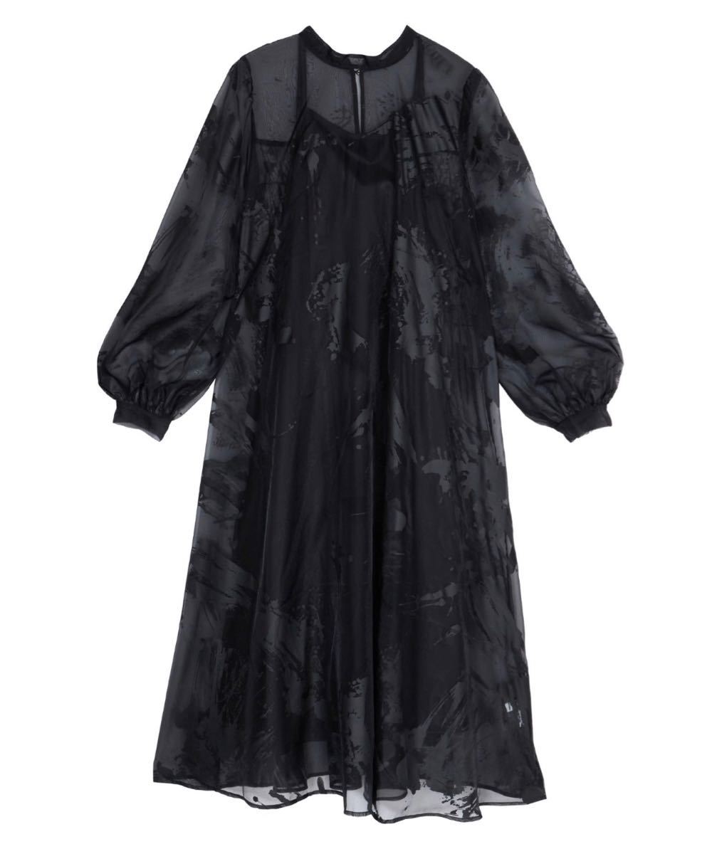 【新品】AMERI RUBBER PAINT ART SHEER DRESS