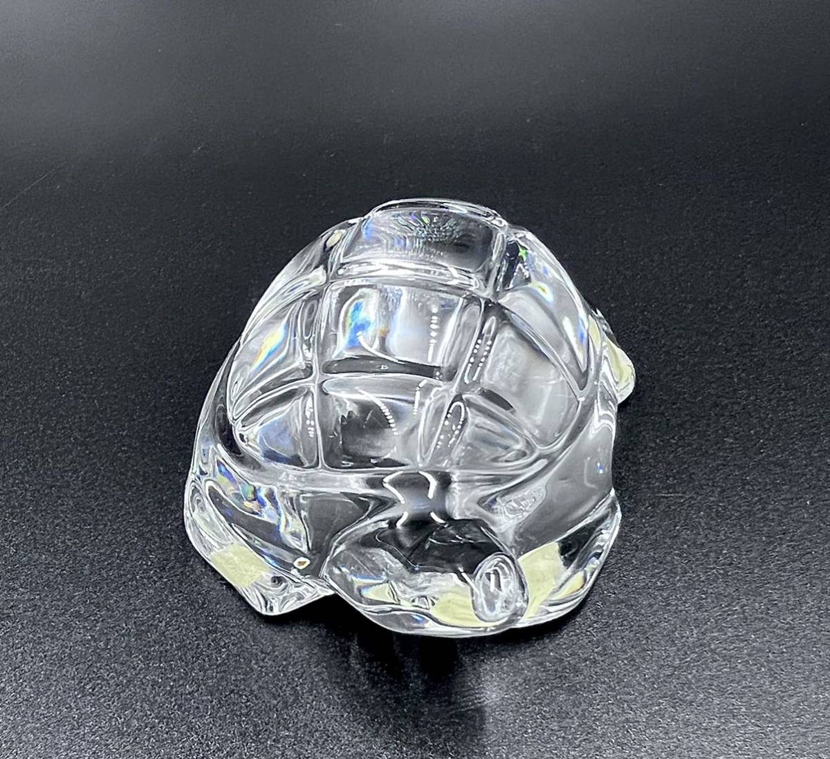 刻印有り】baccarat バカラ ペーパーウェイト カメ クリスタルガラス