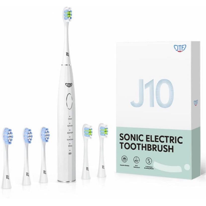 電動歯ブラシ 歯垢除去 ホワイトニング 歯周病予防 音波歯ブラシ 替えブラシ5本 歯ブラシセットUSB充電式 口内ケア