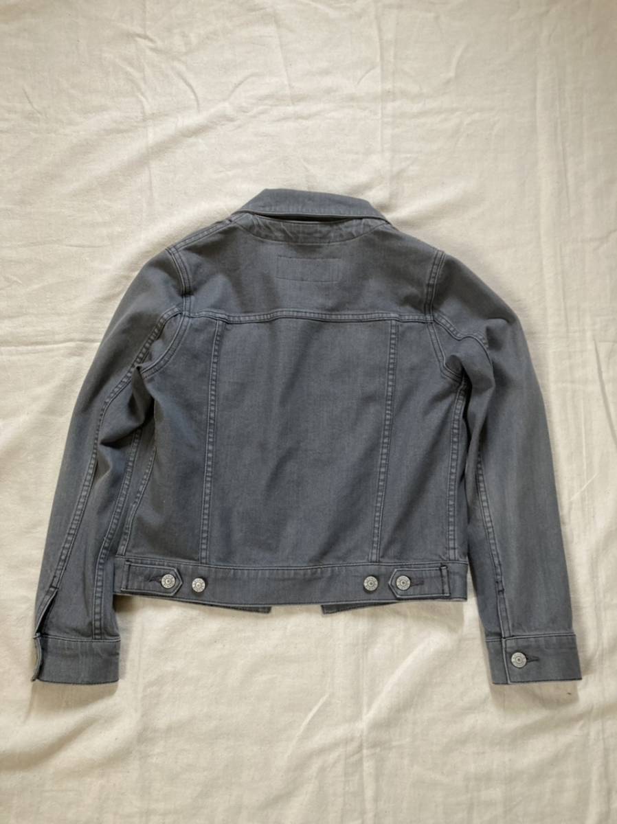 ★送料無料★美品 LOUNIE ルーニィ デニムジャケット 合わせやすいグレー綿 ストレッチデニム素材 襟付&ノーカラー2way 定価22,000円