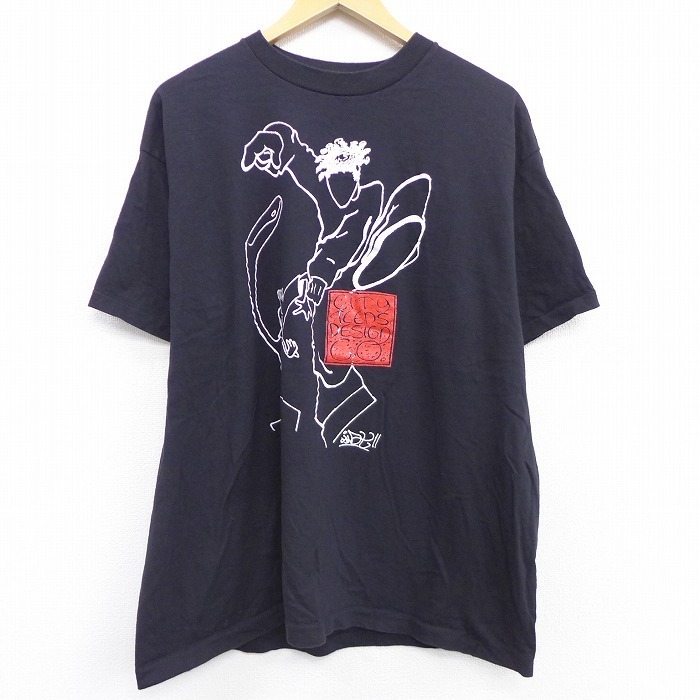 大人気の ビンテージ 半袖 XL/古着 Tシャツ 中古 21jun10 【spe】 ブラック 黒 クルーネック コットン アート 90s メンズ イラスト、キャラクター 大人気の ビンテージ 半袖 XL/古着 Tシャツ 中古 21jun10 【spe】 ブラック 黒 クルーネック コットン アート 90s メンズ イラスト、キャラクター
