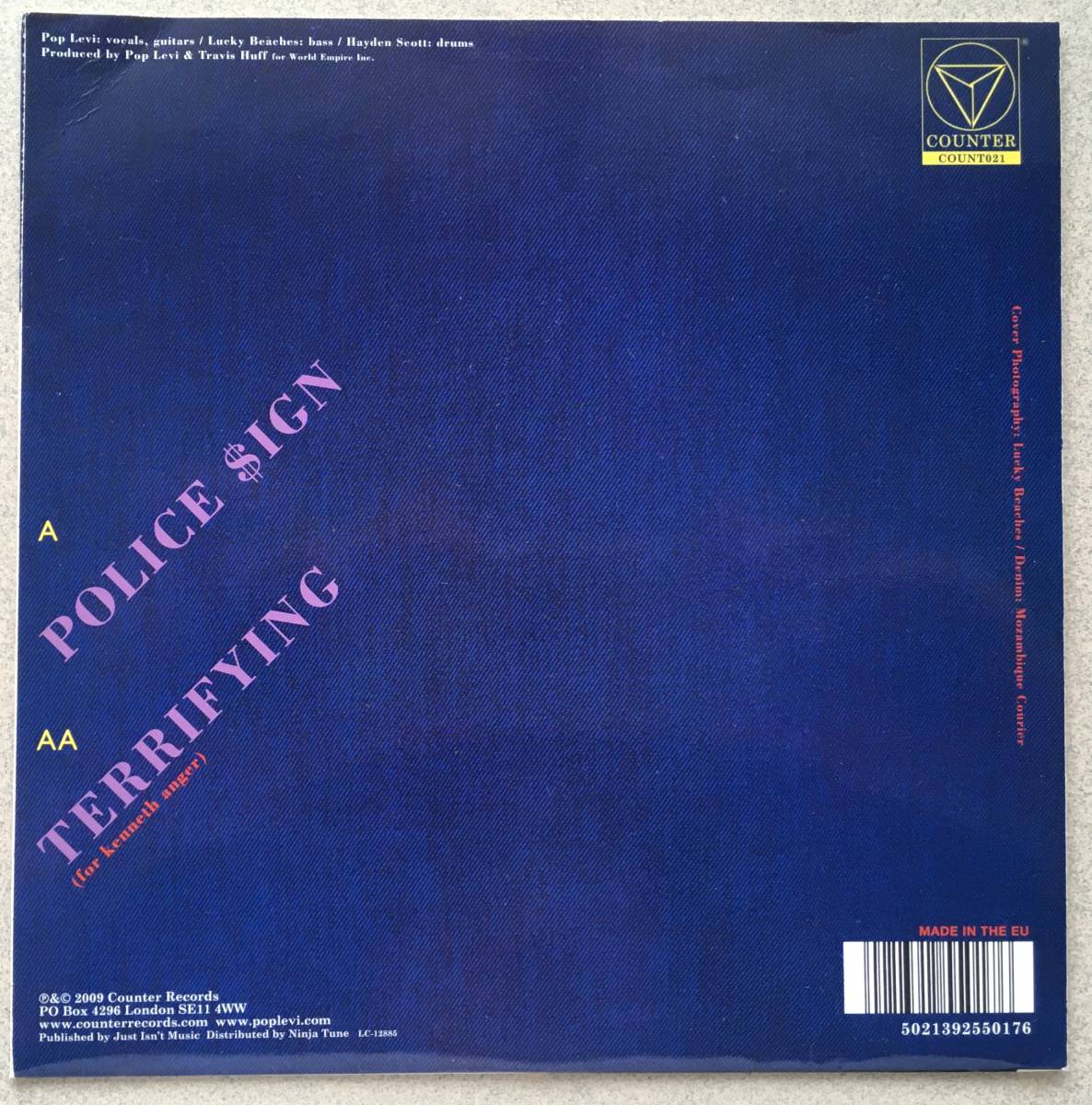 Pop Levi「Police Sign/Terrifying」7インチレコード ポップ・リーヴァイ カラー盤