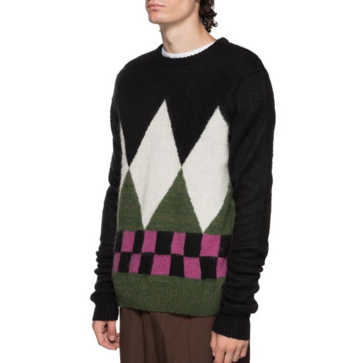 新品タグあり/Stussy/モヘアセーター/ダイアモンドチェック espanol