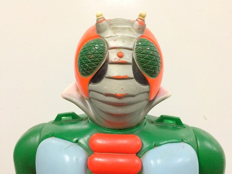【当時物】ポピー ジャンボマシンダー 仮面ライダーV3 全高約60cm 玩具 ソフビ　Y4097